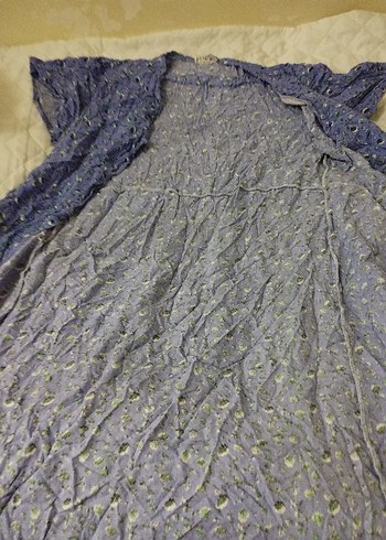 Düğmeli Kısa Kollu Keten Kadın elbise - Görsel 11