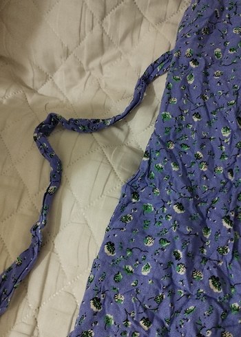 Düğmeli Kısa Kollu Keten Kadın elbise - Görsel 10