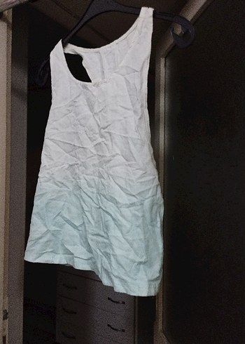 Beyaz Keten Askısız Salaş Atlet - Görsel 4