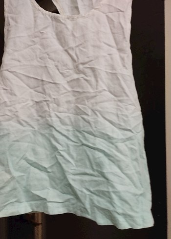 Beyaz Keten Askısız Salaş Atlet - Görsel 3