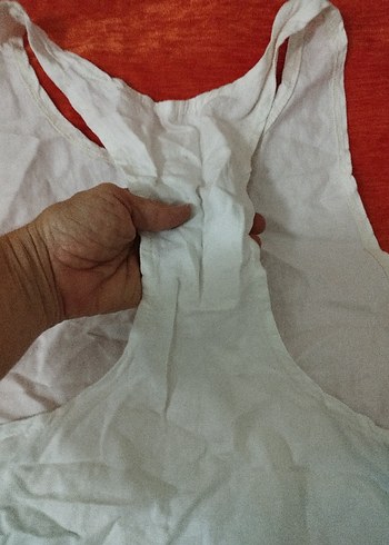 Beyaz Keten Askısız Salaş Atlet - Görsel 14