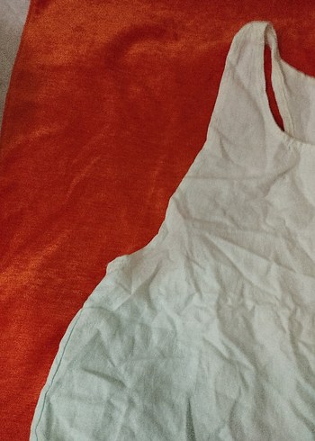 Beyaz Keten Askısız Salaş Atlet - Görsel 10