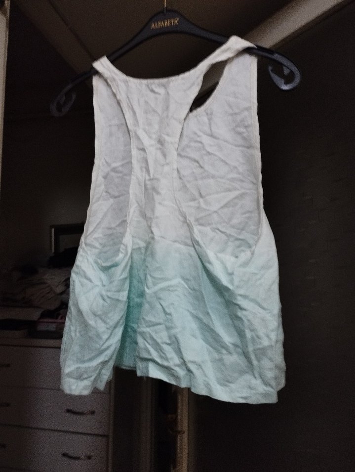 Beyaz Keten Askısız Salaş Atlet - Görsel 5