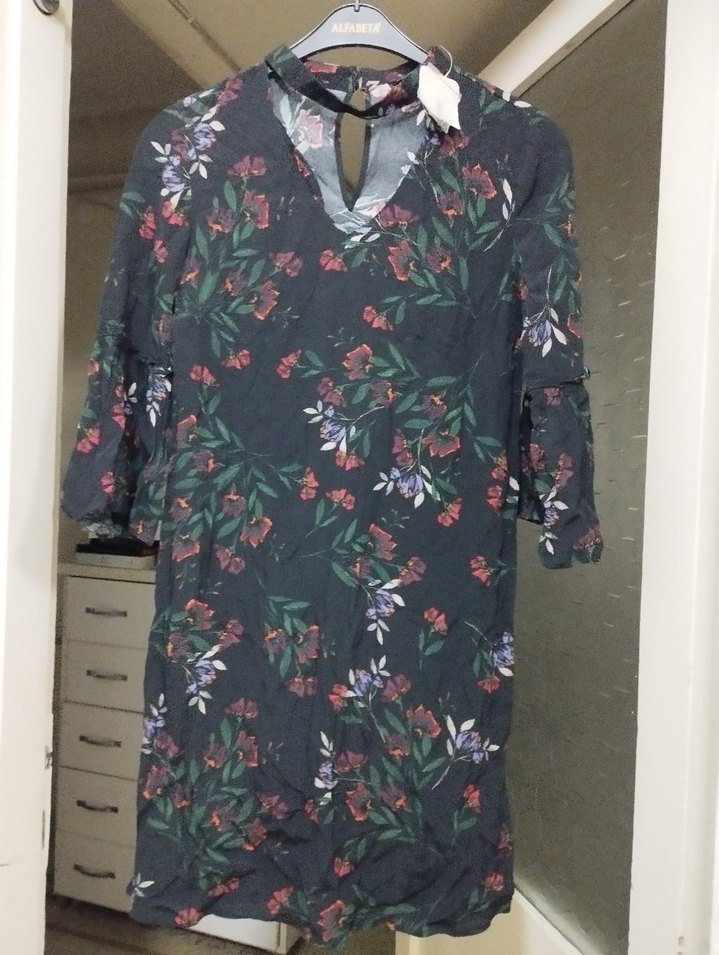 V Yaka Bohem Midi Elbise - Görsel 2