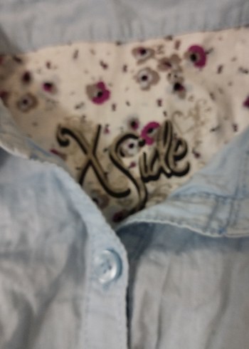 Mavi Keten Kadın Gömlek - Görsel 5