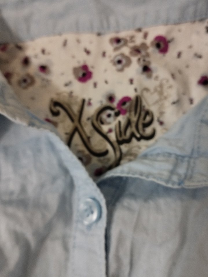 Mavi Keten Kadın Gömlek - Görsel 5