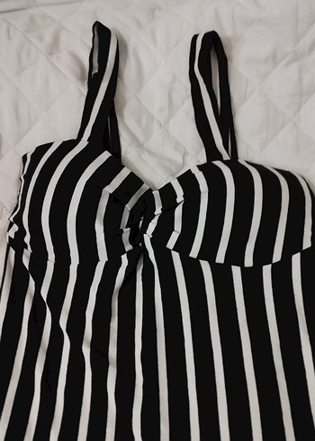 Siyah Beyaz Zebra Desenli Midi Mayo - Görsel 2