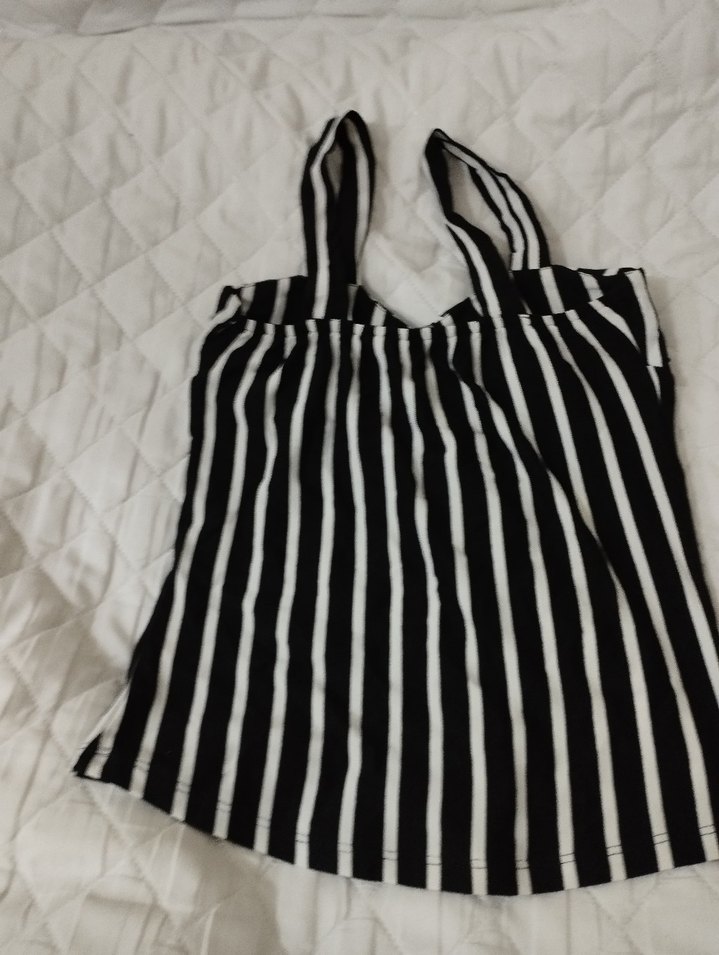 Siyah Beyaz Zebra Desenli Midi Mayo - Görsel 5