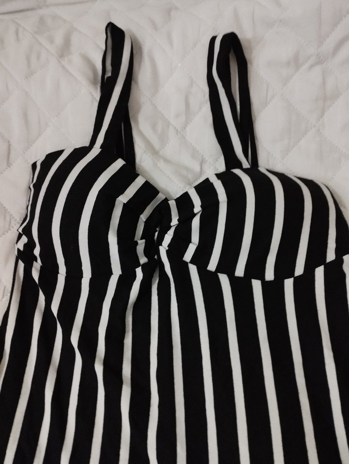 Siyah Beyaz Zebra Desenli Midi Mayo - Görsel 2