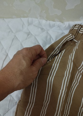 Kadın Kahverengi Keten Salaş Pilili Pantolon - Görsel 5