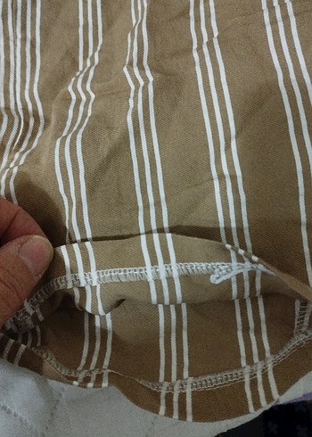 Kadın Kahverengi Keten Salaş Pilili Pantolon - Görsel 4