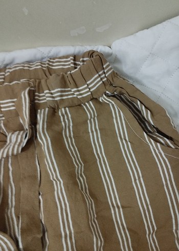 Kadın Kahverengi Keten Salaş Pilili Pantolon - Görsel 7