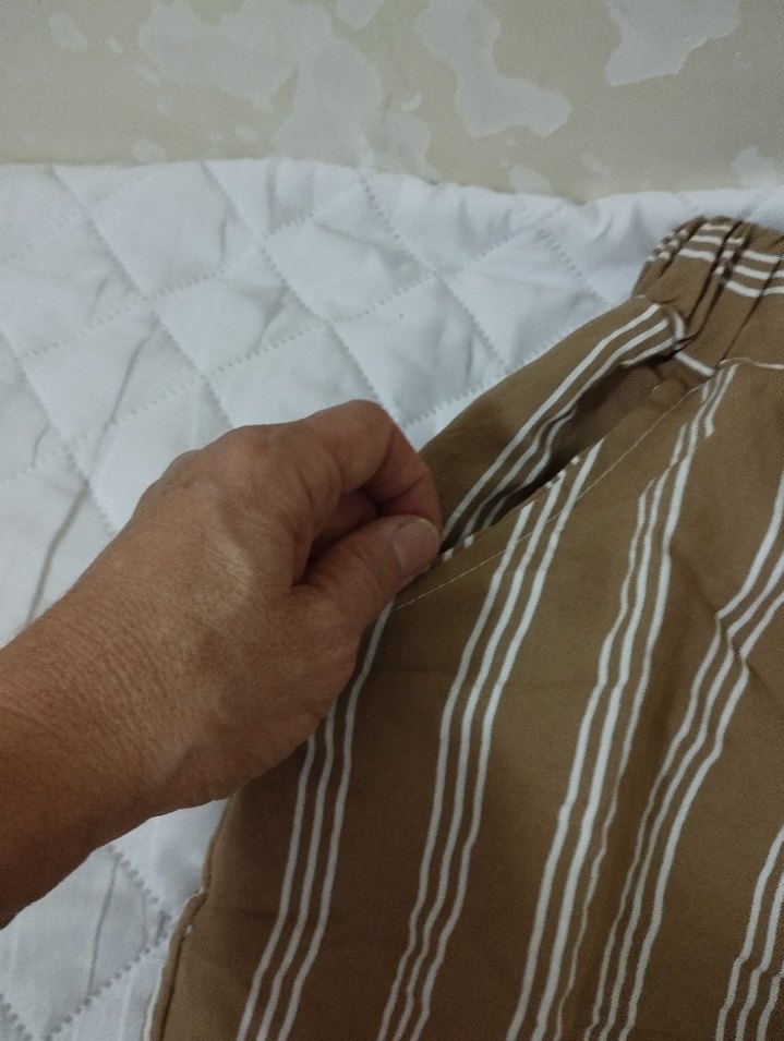 Kadın Kahverengi Keten Salaş Pilili Pantolon - Görsel 5