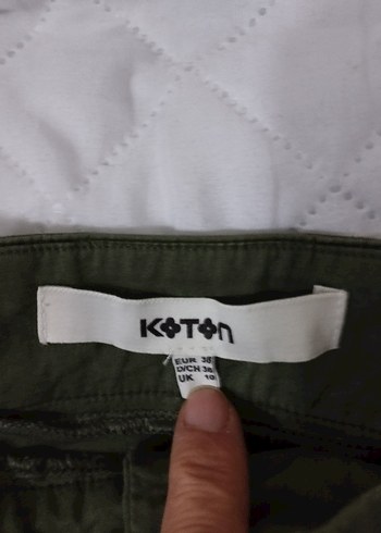 Kadın Yeşil Kemerli Keten Mini Pantolon - Görsel 6