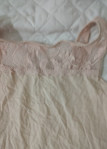 Dantelli Bej Keten Askılı Kadın Atlet - Görsel 8