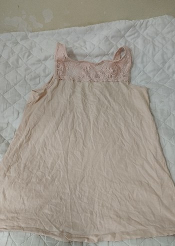 Dantelli Bej Keten Askılı Kadın Atlet - Görsel 7