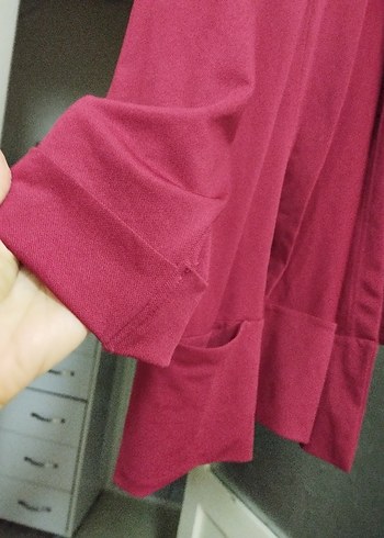 Bordo Midi Kadın dış gıyım - Görsel 3