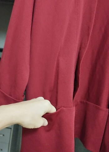 Bordo Midi Kadın dış gıyım - Görsel 2