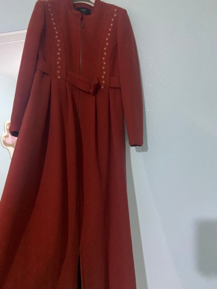 Tuğba marka Kiremit Nakışlı Fermuarlı Kadın Kaban - Görsel 2