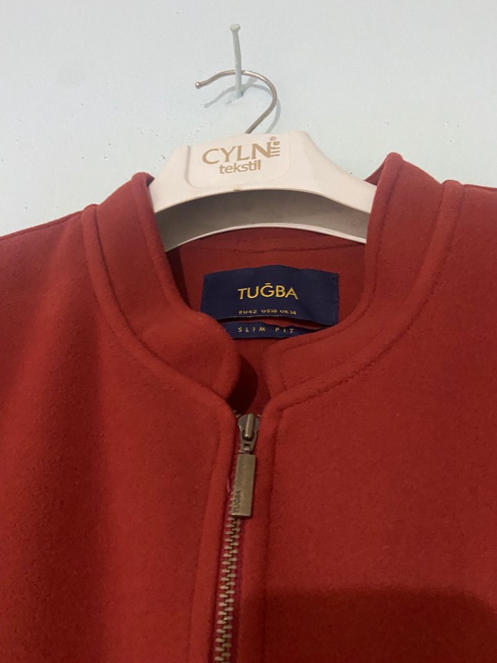 Tuğba marka Kiremit Nakışlı Fermuarlı Kadın Kaban - Görsel 3