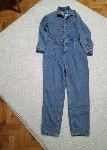 Düğmeli Mavi Denim Kadın Ceket - Görsel 4