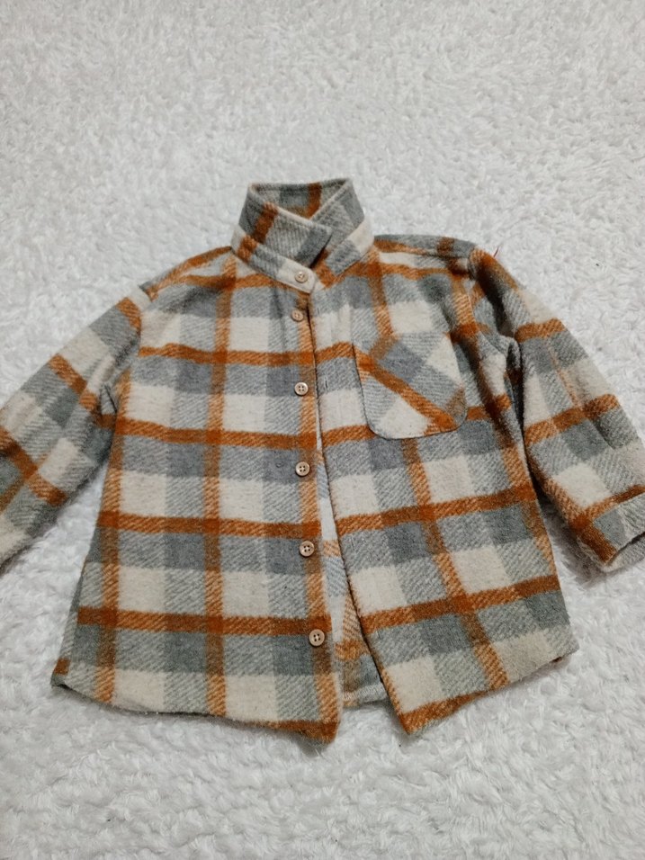 Gri Desenli Düğmeli Hamile Hırkası - Görsel 2