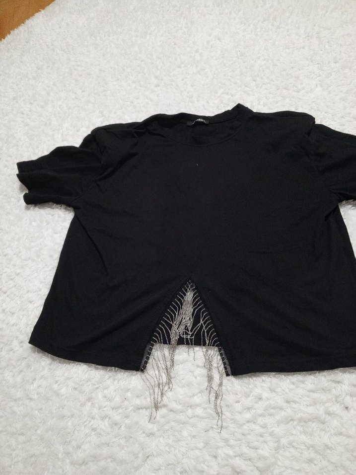 Siyah Baskılı Pamuklu Hamile Tişörtü - Görsel 2