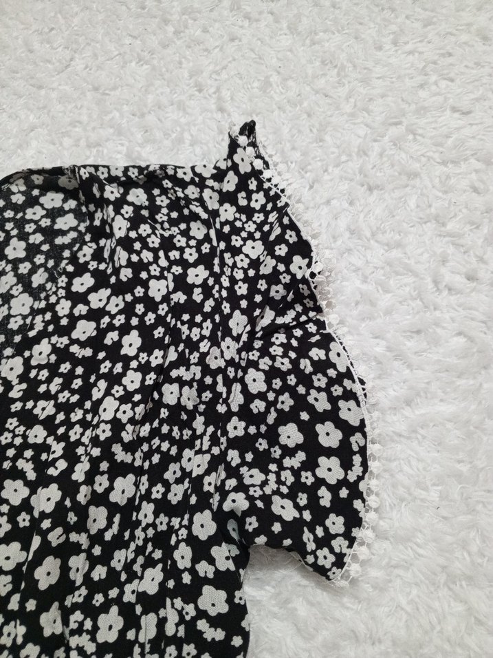 Volanlı Siyah Midi Elbise - Görsel 2