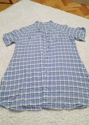 DeFacto Mavi Düğmeli Hamile Gömleği XL - Görsel 2