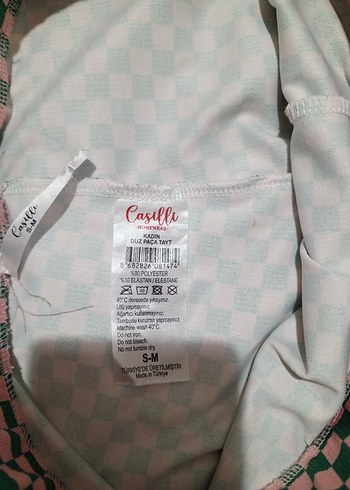 Yeşil Ekose Desenli Kız Tayt - Görsel 2