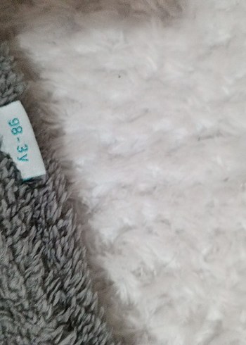 Gri Bebek Peluş Tulum Kapüşonlu - Görsel 2