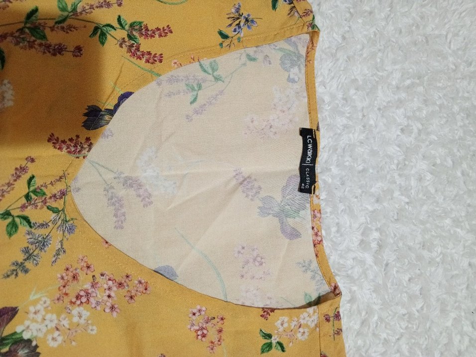 Sarı Çiçek Desenli Bohem Midi Elbise - Görsel 2