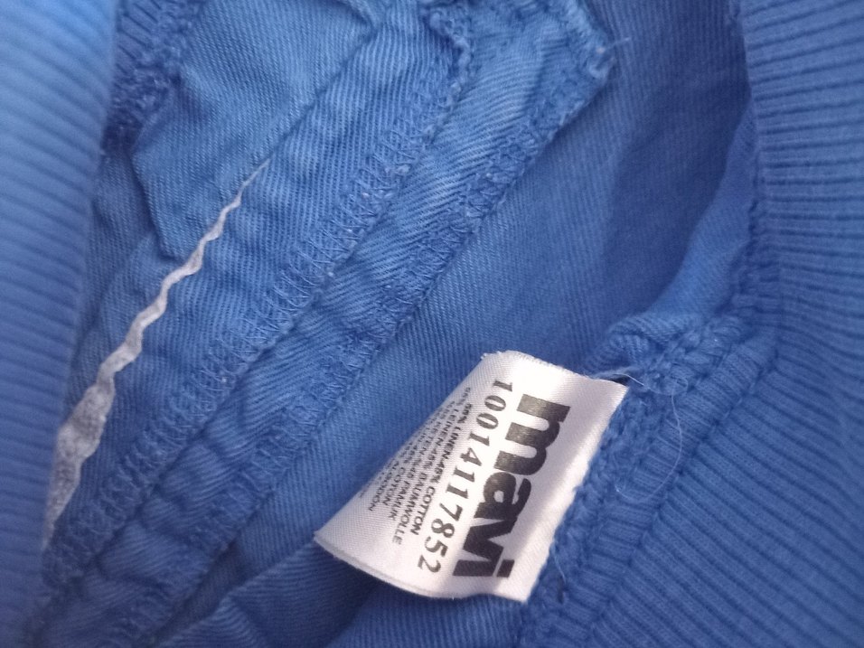 Mavi Rahat Kesim Keten Kadın Pantolon - Görsel 4