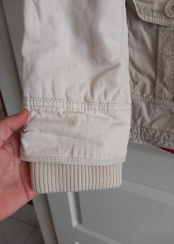 Bej Düğmeli kadın mont - Görsel 2