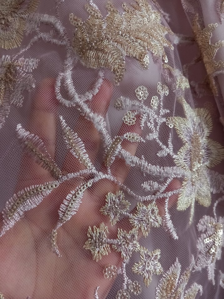 Dantel İşlemeli Pembe Uzun Kadın Abiye Elbise - Görsel 5