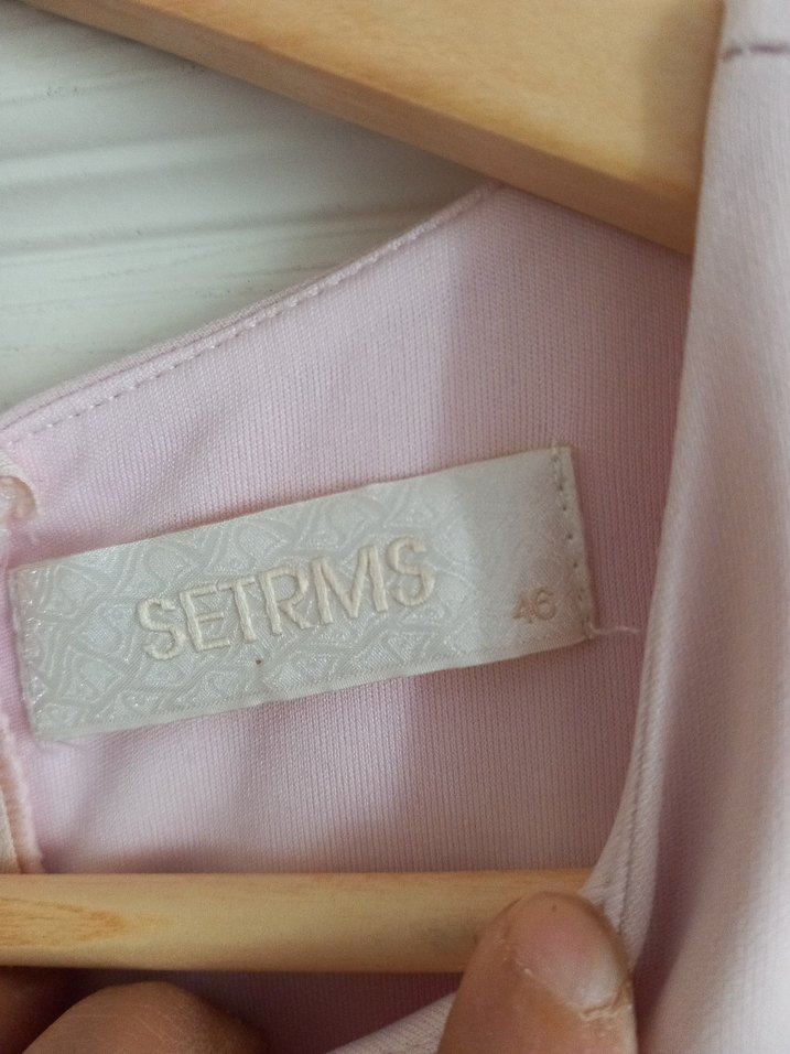 Dantel İşlemeli Pembe Uzun Kadın Abiye Elbise - Görsel 2