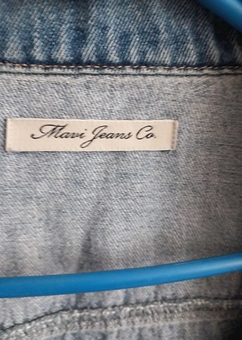 Düğmeli Mavi Kadın Denim Ceket - Görsel 5