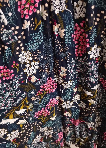 Bohem Stil Uzun Kollu Desenli Elbise - Görsel 3