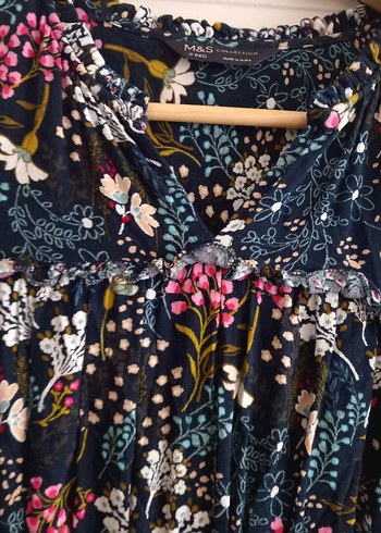 Bohem Stil Uzun Kollu Desenli Elbise - Görsel 4