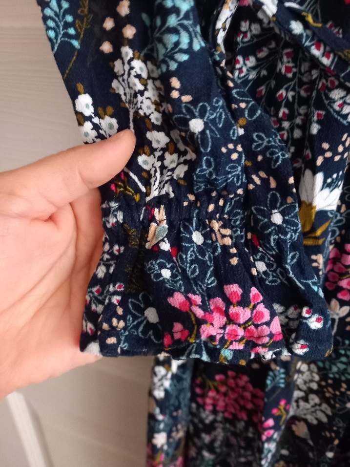 Bohem Stil Uzun Kollu Desenli Elbise - Görsel 5