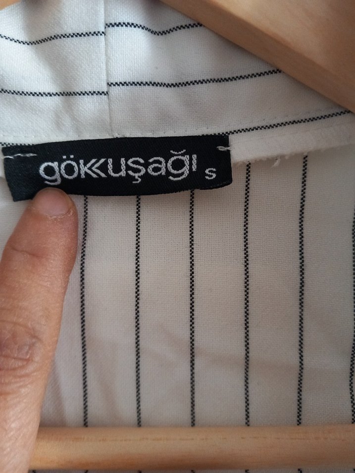 Kadın Beyaz Çizgili Keten Ceket - Görsel 2