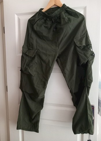 Kadın Haki Kargo Kumaş Pantolon - Görsel 3