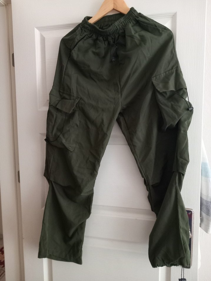 Kadın Haki Kargo Kumaş Pantolon - Görsel 3