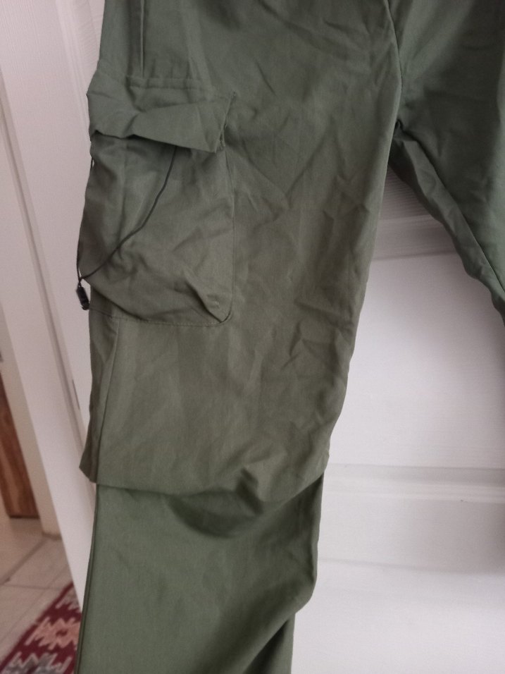 Kadın Haki Kargo Kumaş Pantolon - Görsel 2