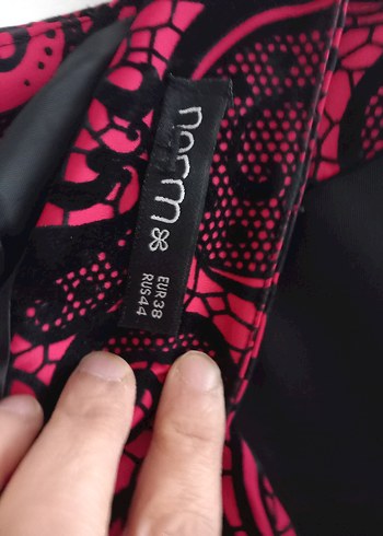 Bordo Desenli Gotik Midi Etek - Görsel 4