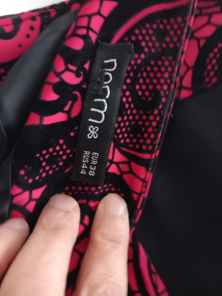 Bordo Desenli Gotik Midi Etek - Görsel 4