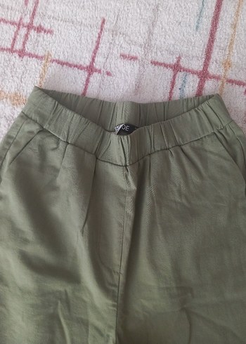 Kadın Haki Regular Fit Keten Pantolon - Görsel 2