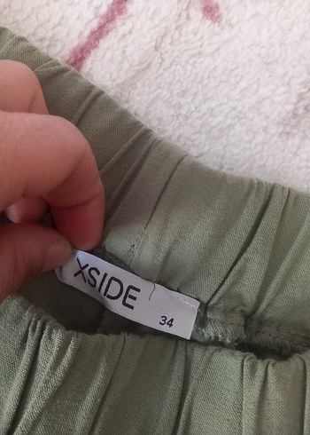 Kadın Haki Regular Fit Keten Pantolon - Görsel 4