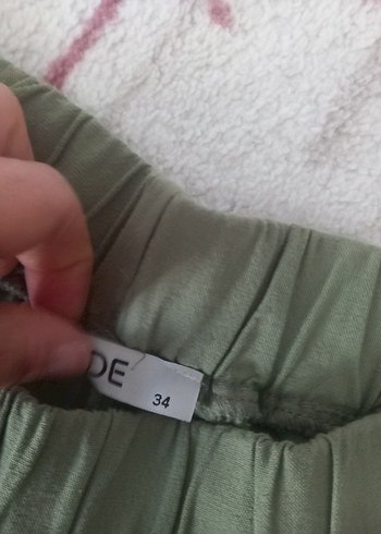 Kadın Haki Regular Fit Keten Pantolon - Görsel 3