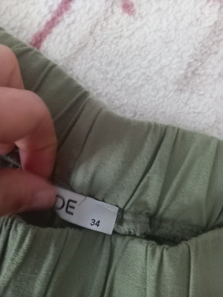 Kadın Haki Regular Fit Keten Pantolon - Görsel 3